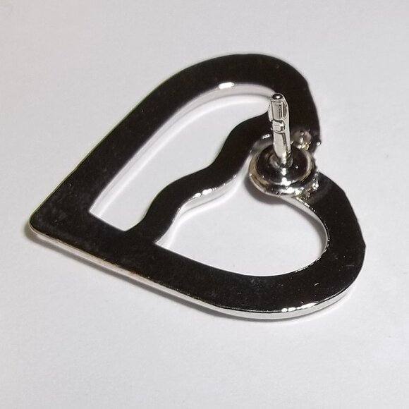 Silver Heart Pin Brooch Small Fashion Accessory Jewelry Gift Idea Woman D189 - Picture 5 of 5